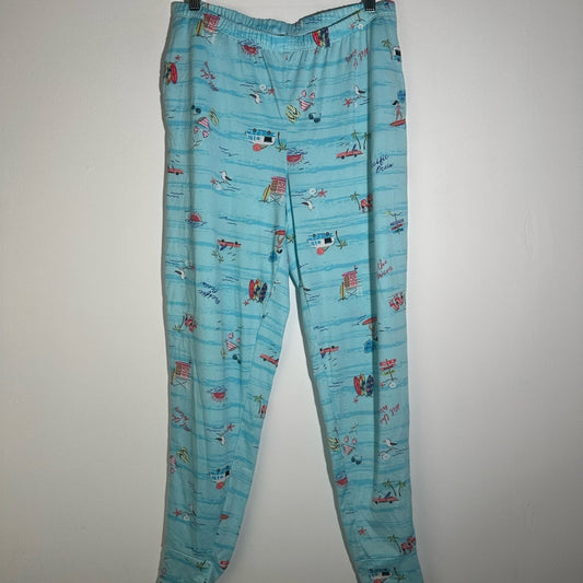 Light Blue Graphic Print Pajama Pants