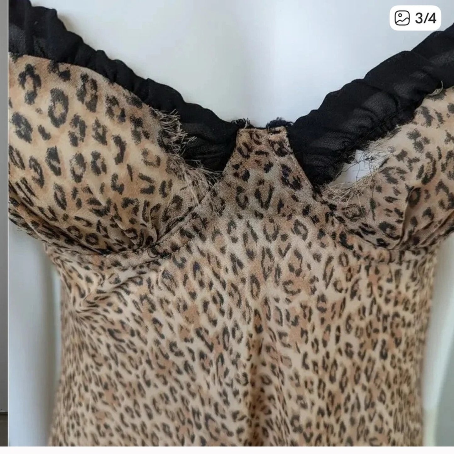 Elegant Leopard Print Chemise with Black Accents