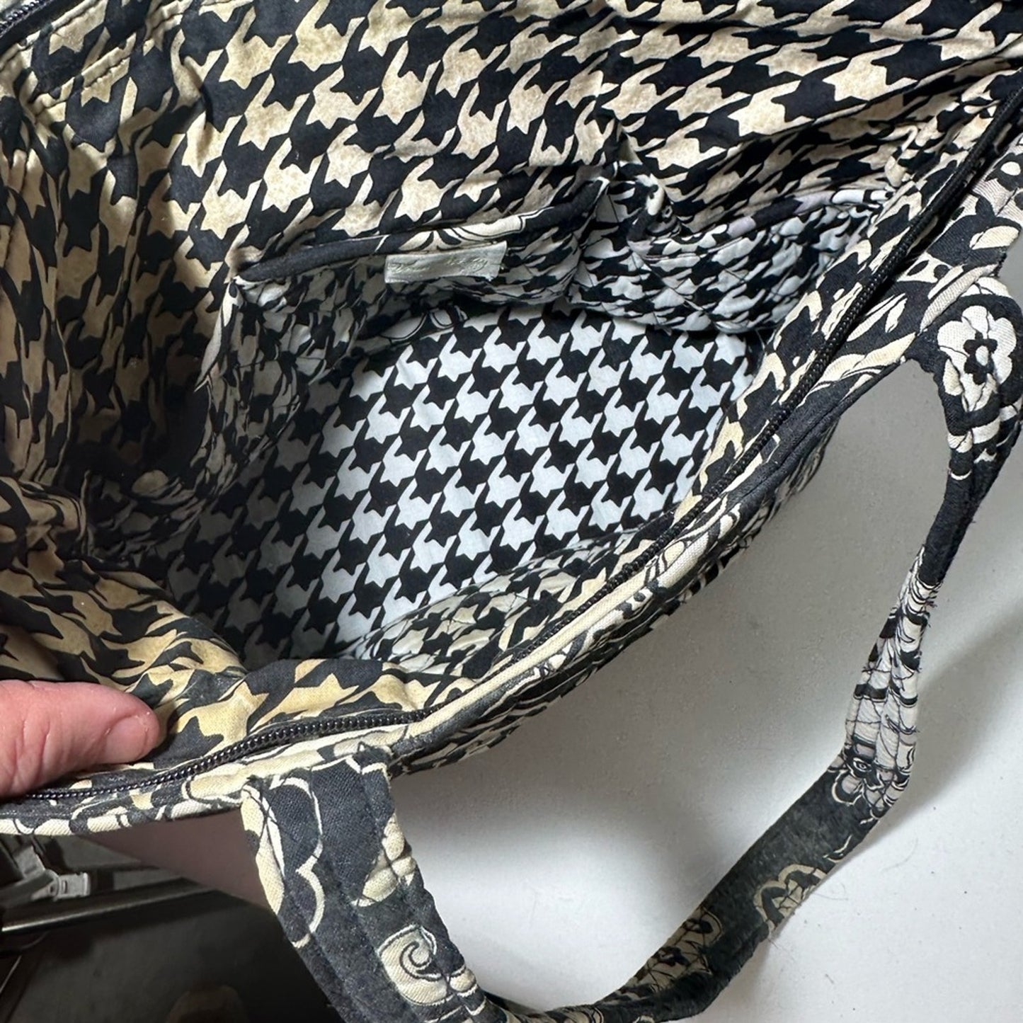 Vera Bradley Black and White Paisley Tote with Double Handles
