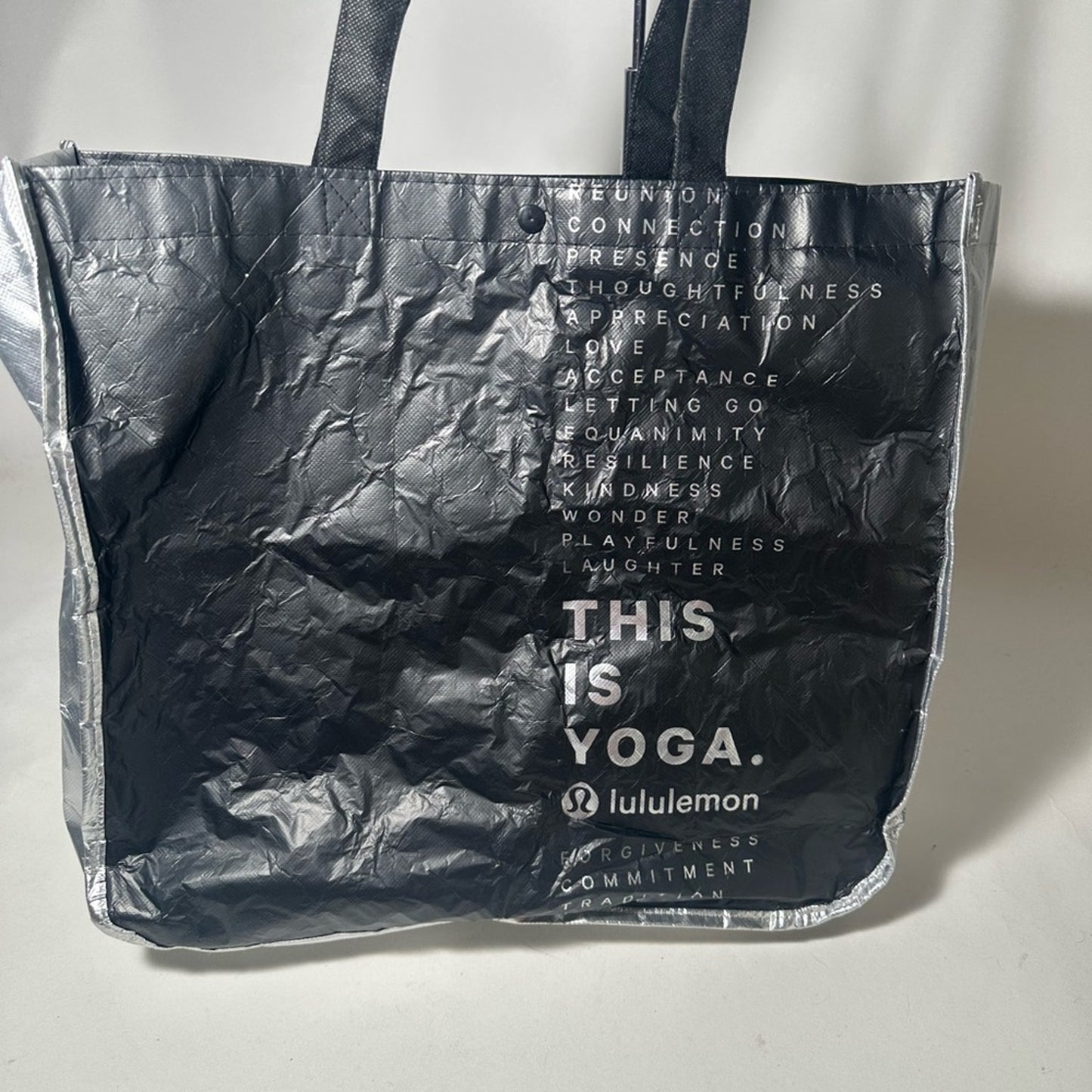 Lululemon Athletica Black and Silver Modern Tote