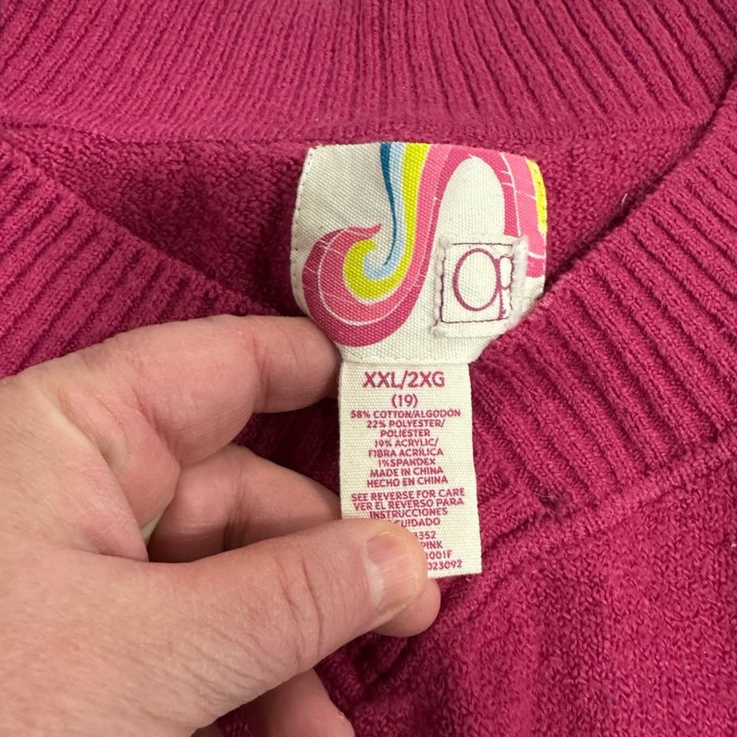 Vibrant Pink V-Neck Pullover Sweater