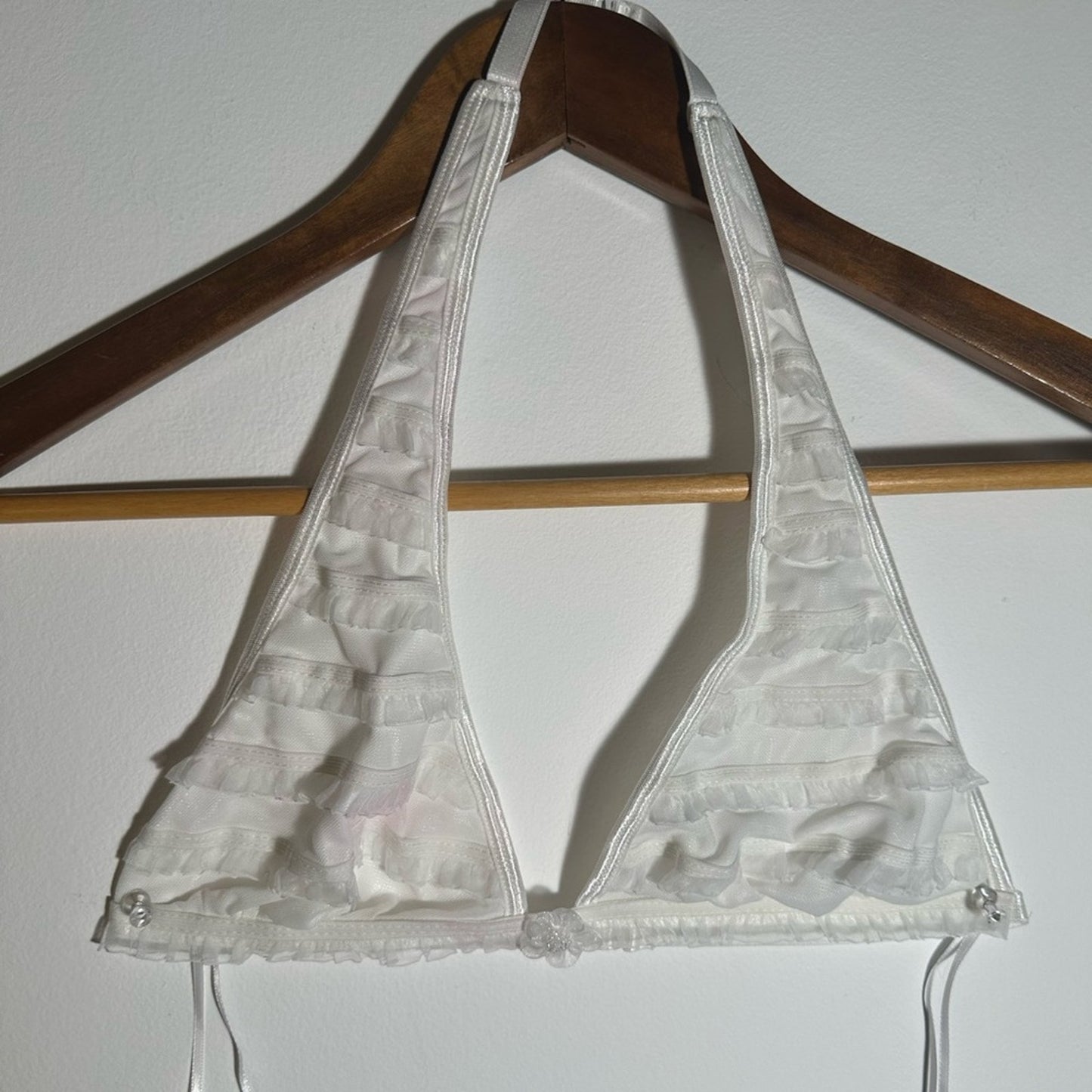 Frederick's of Hollywood White Ruffled Bralette
