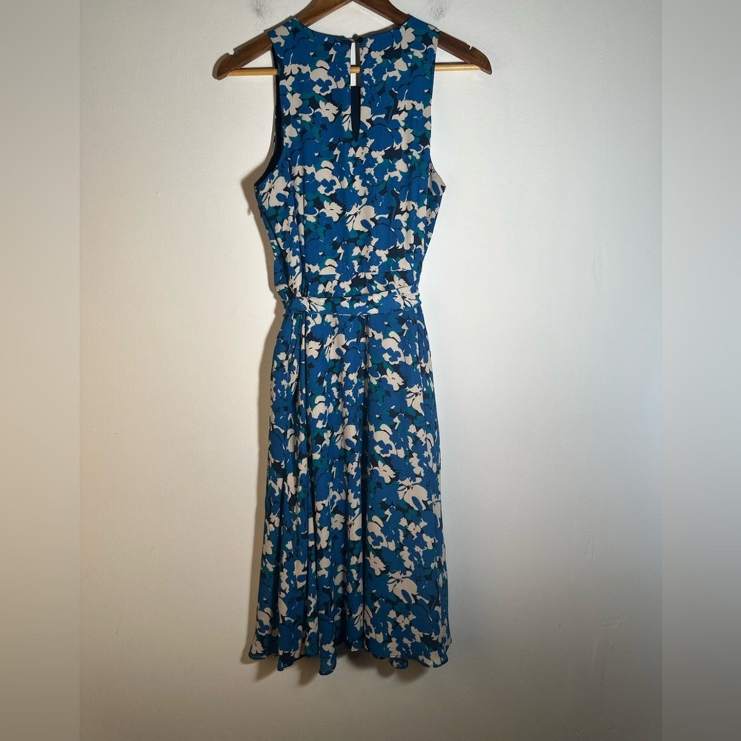 Banana Republic Floral Blue Sleeveless Dress