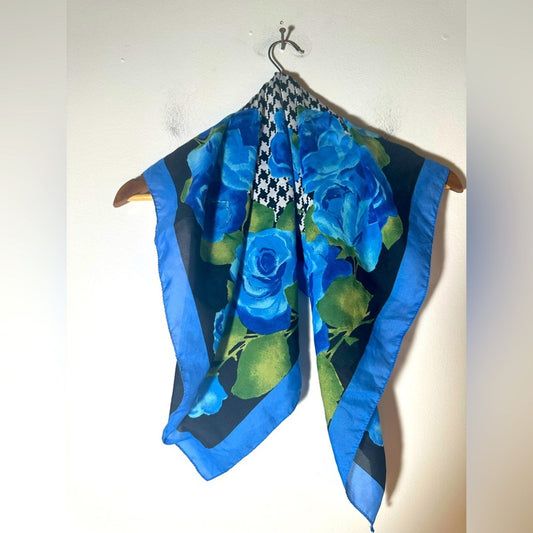 Vibrant Blue Rose Women's Scarf