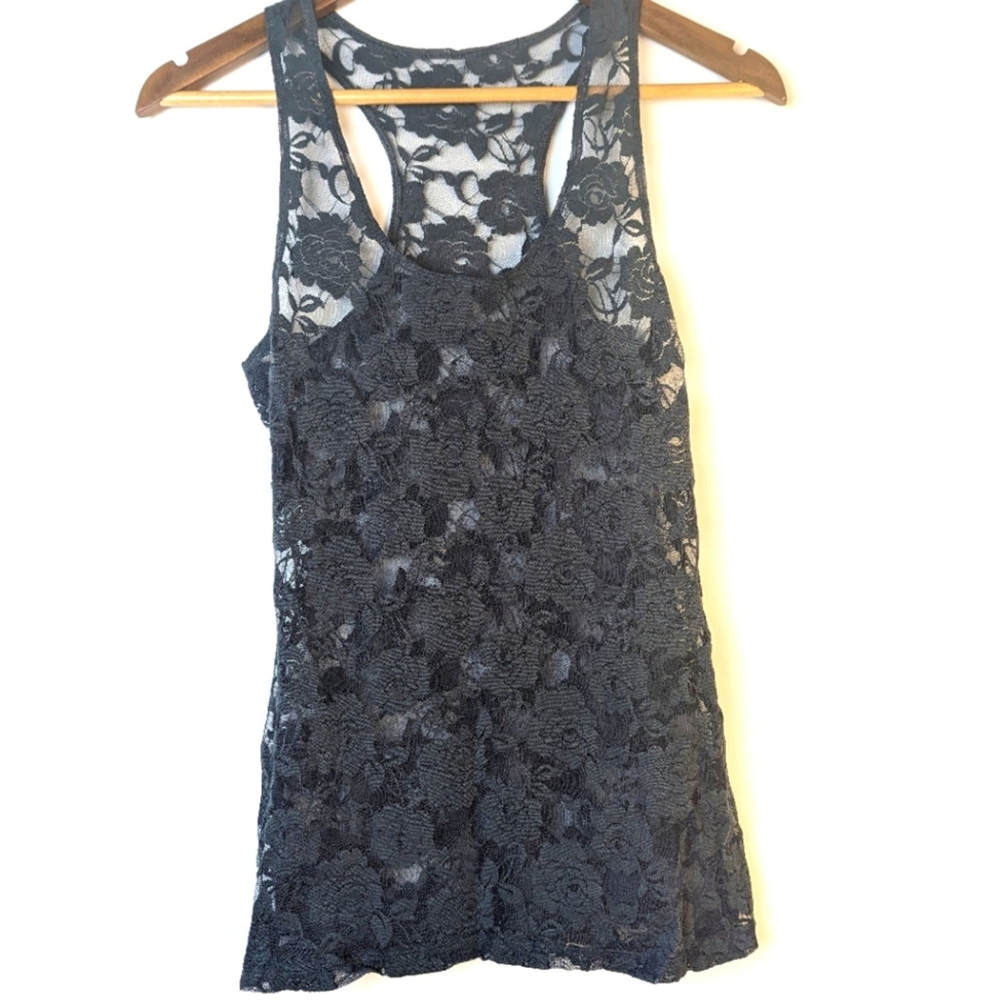 Lace Rose Sheer Tank Top - Small