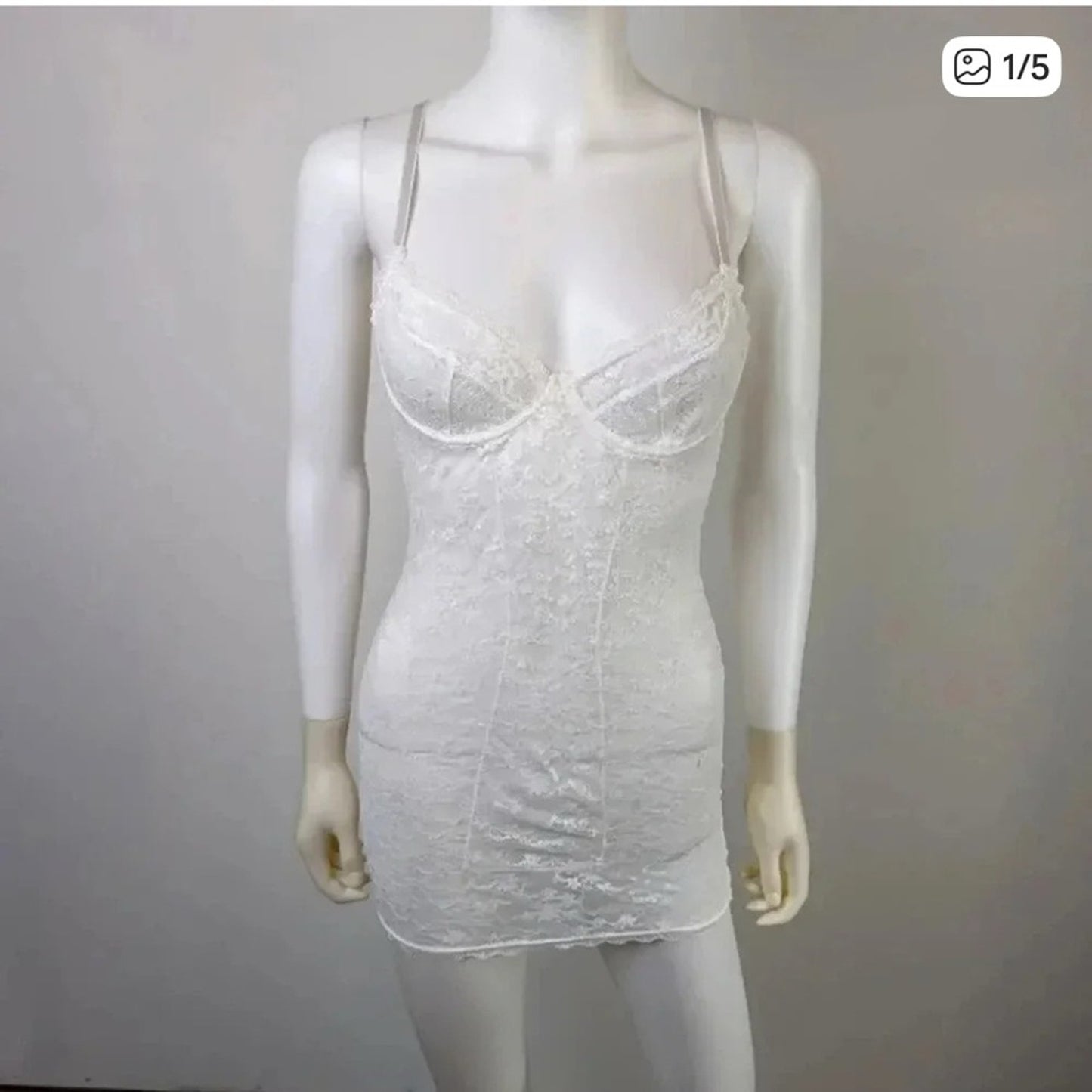 Elegant White Lace Chemise