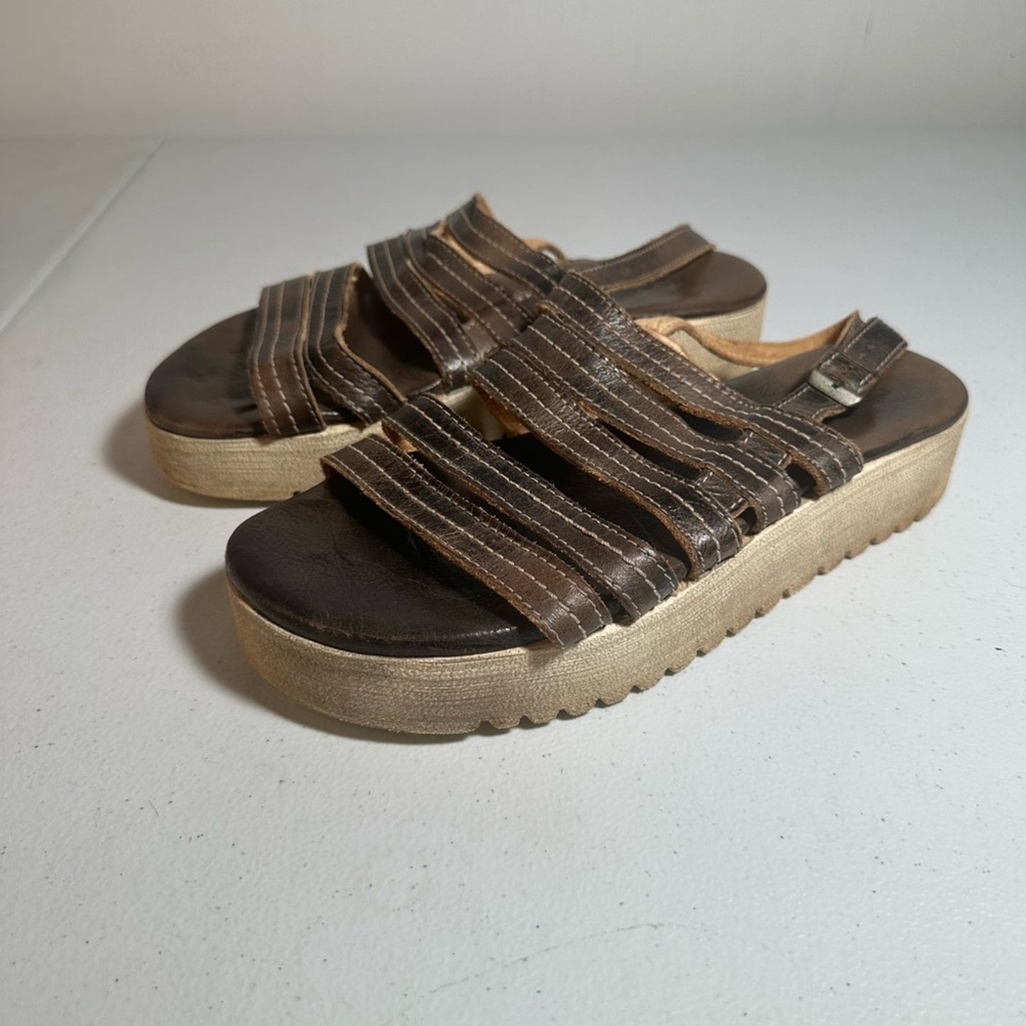 Bed Stu Brown Ensley Strappy Sandals