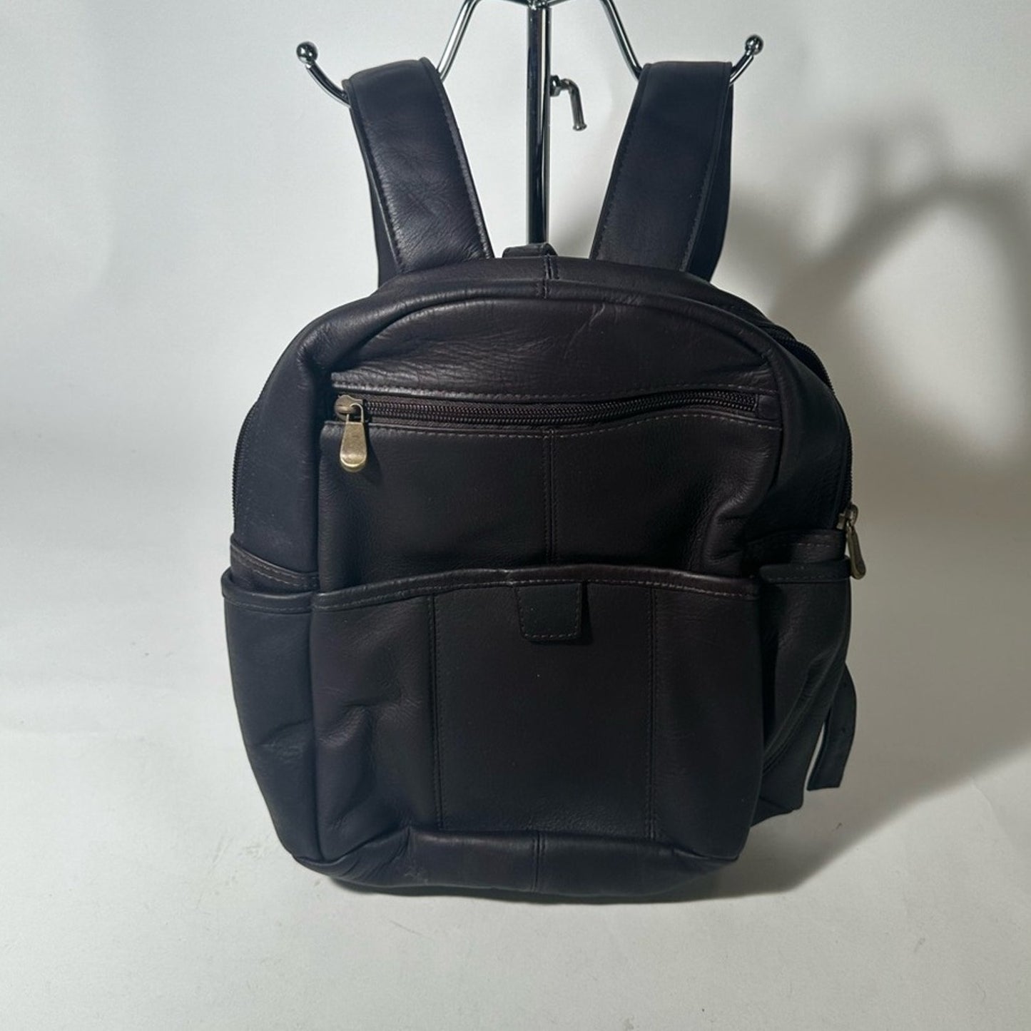 Black Structured Backpack with Durable Fabric