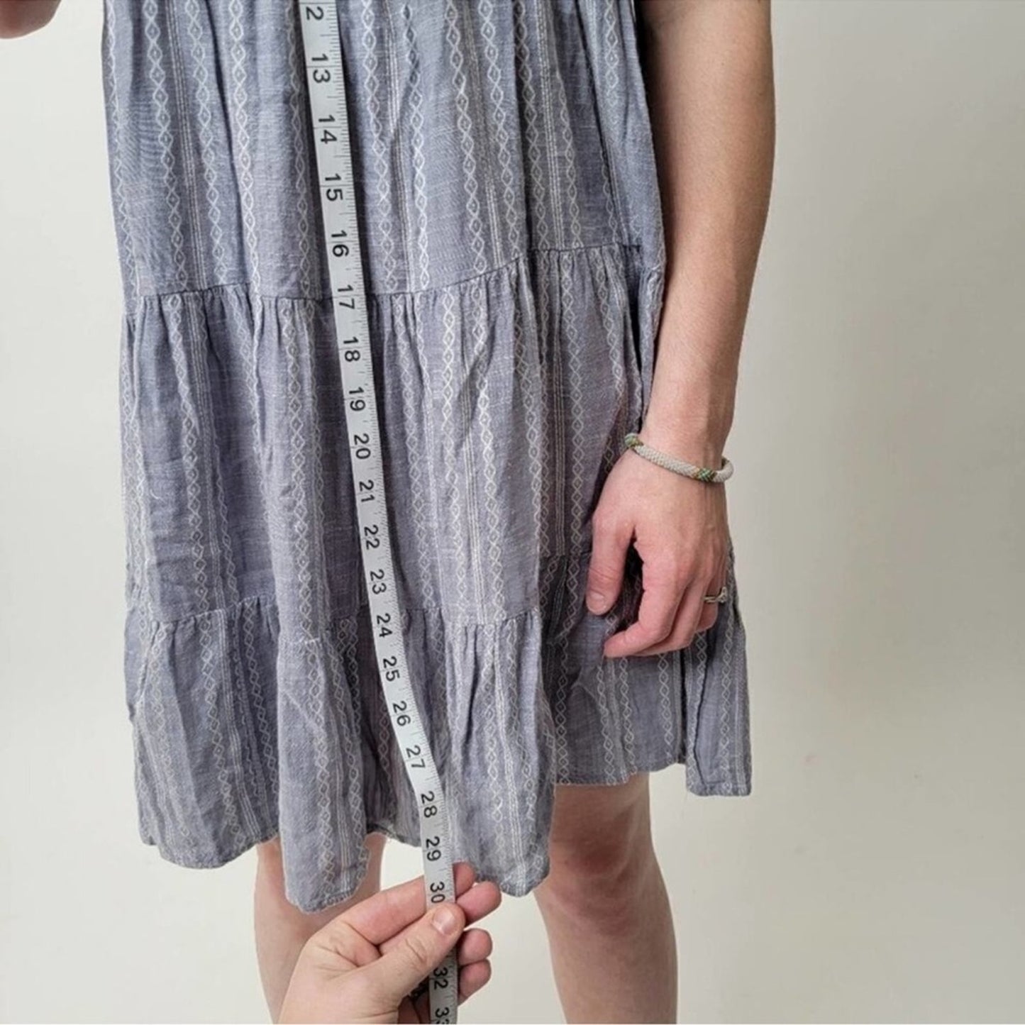 Elan Tiered Blue Grey Dress