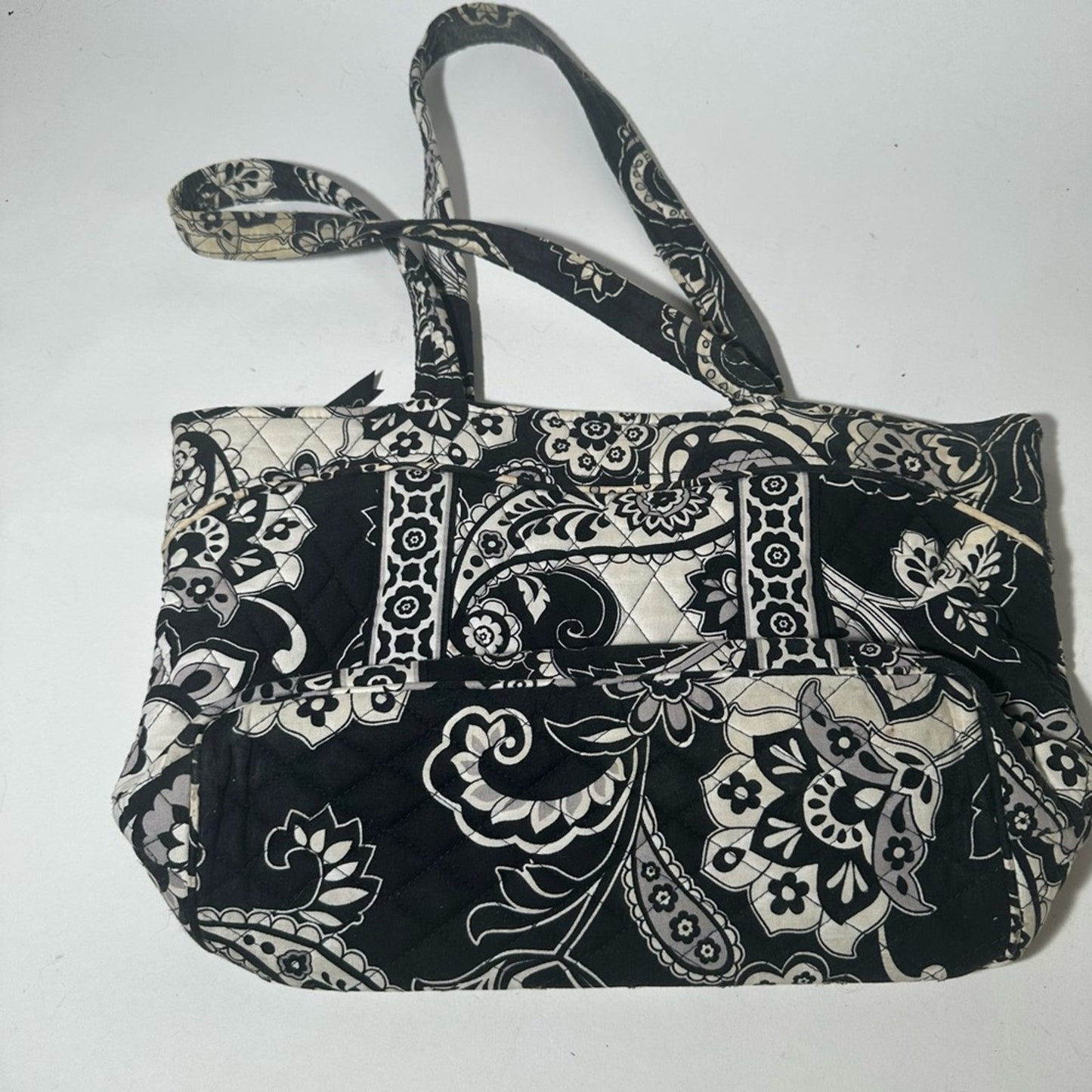 Vera Bradley Black and White Paisley Tote with Double Handles