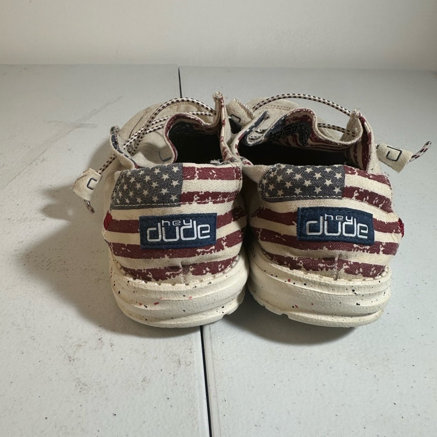 Hey Dude Americana Casual Beige Canvas Shoes