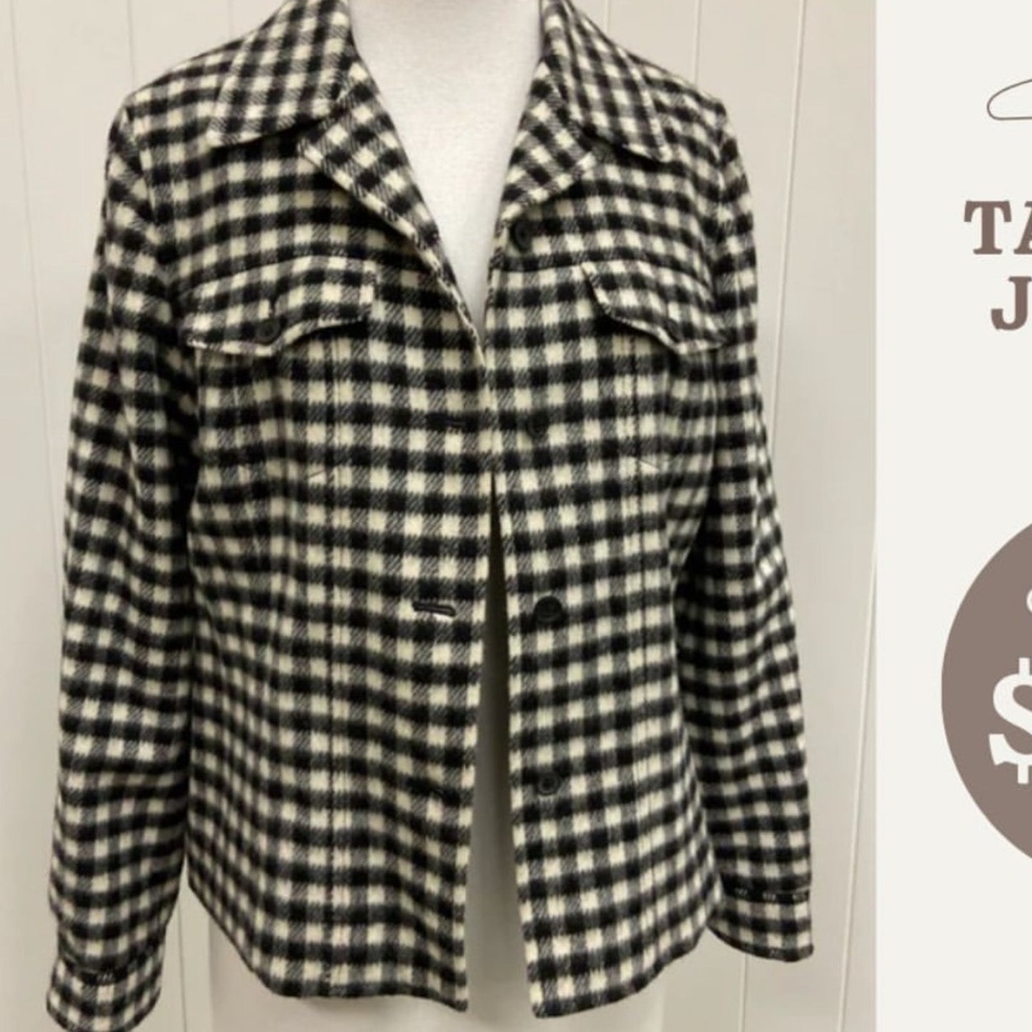 Talbots Black and White Women's Coat