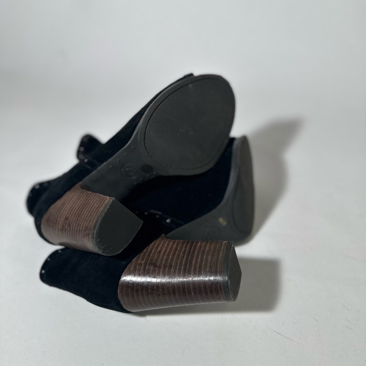 Lucky Brand Black Chunky Heel Ankle Booties