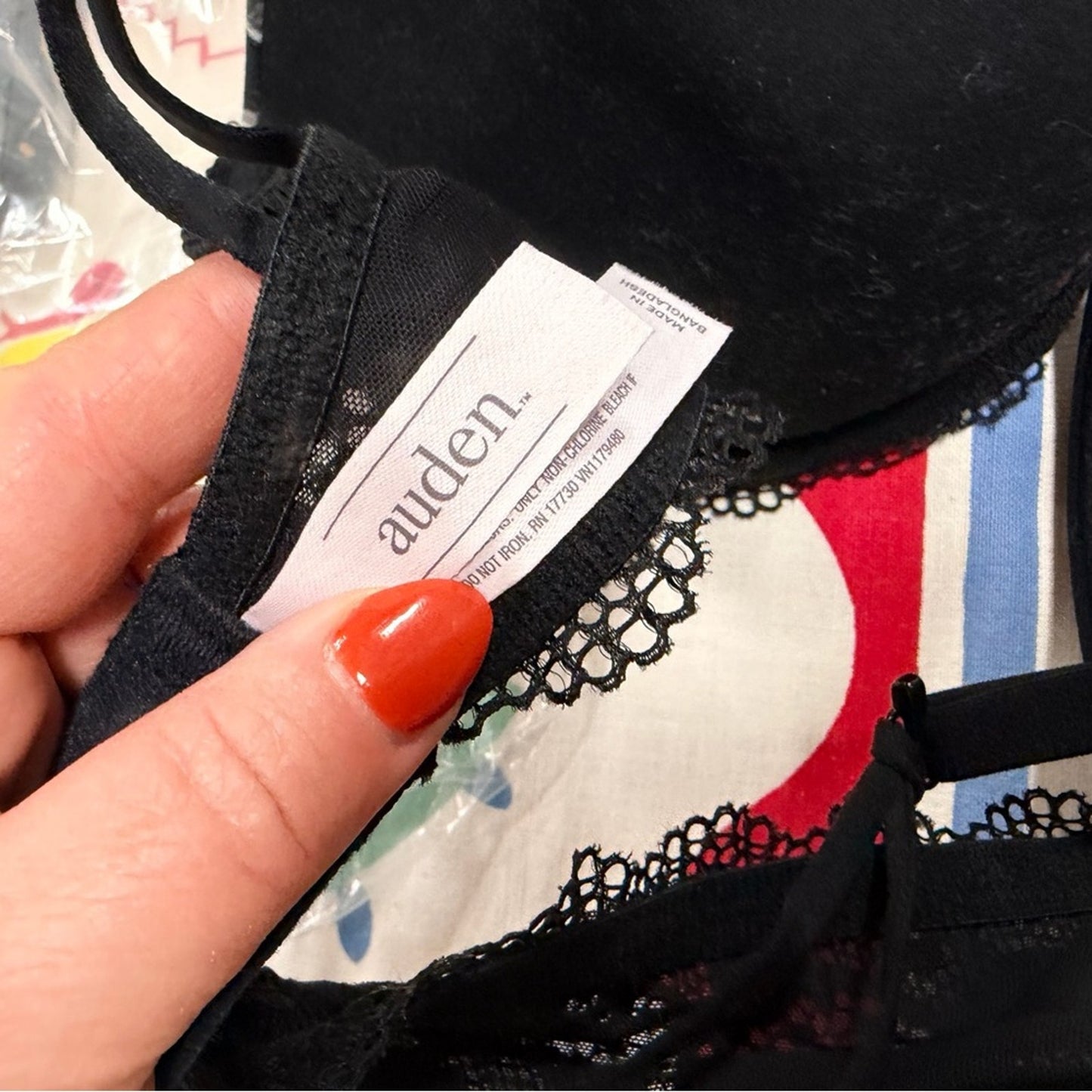 Auden Floral Black Bra