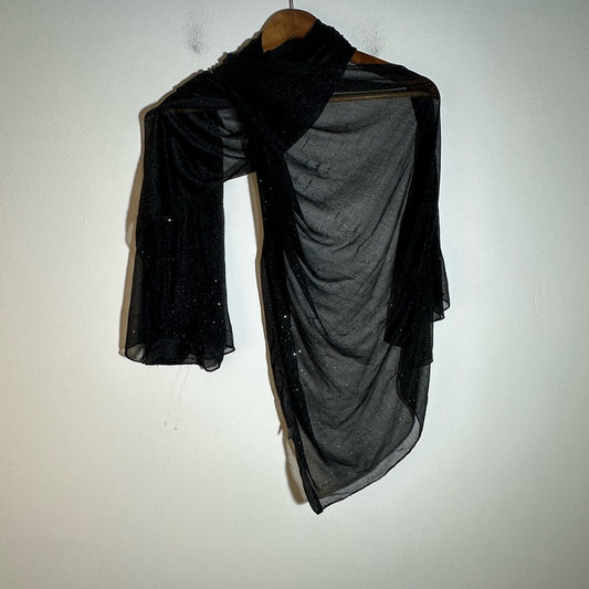 Elegant Black Sheer Scarf