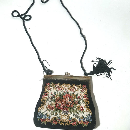 Elegant Black Floral Wristlet Clutch