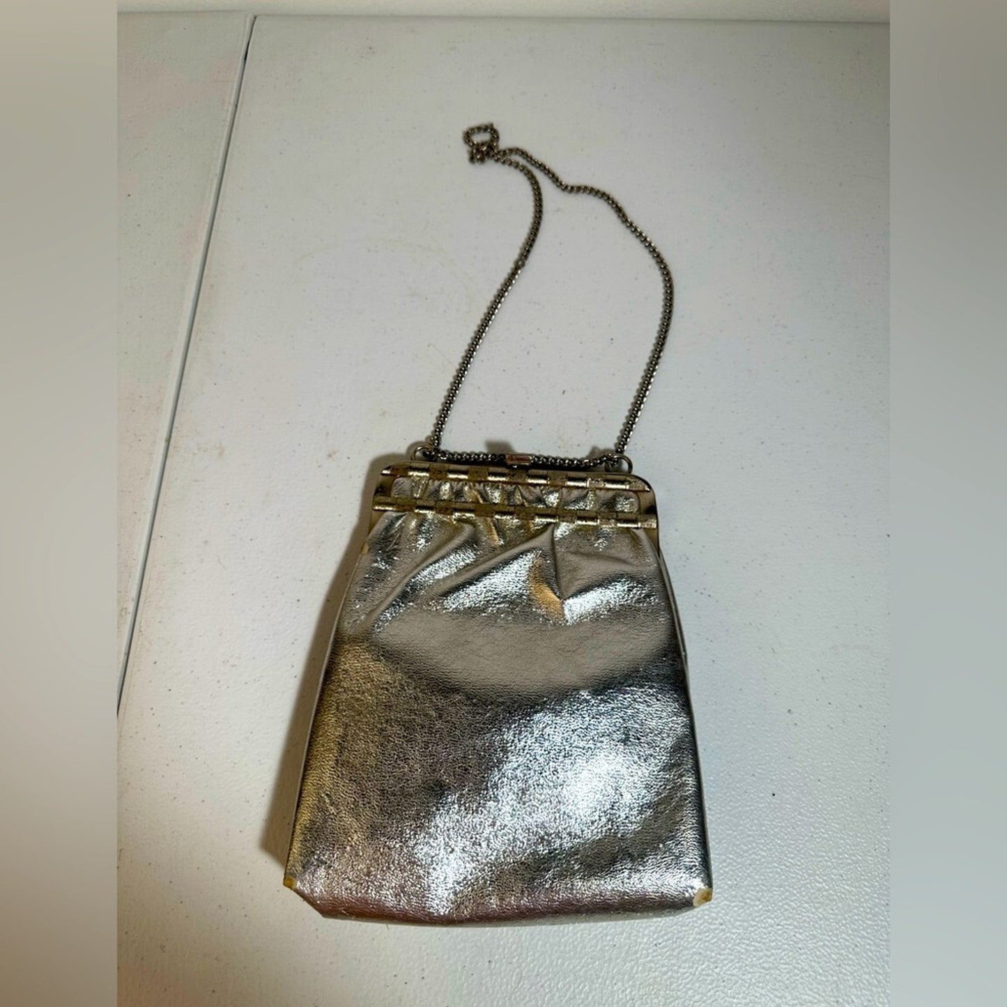 Silver Metallic Chain Bag