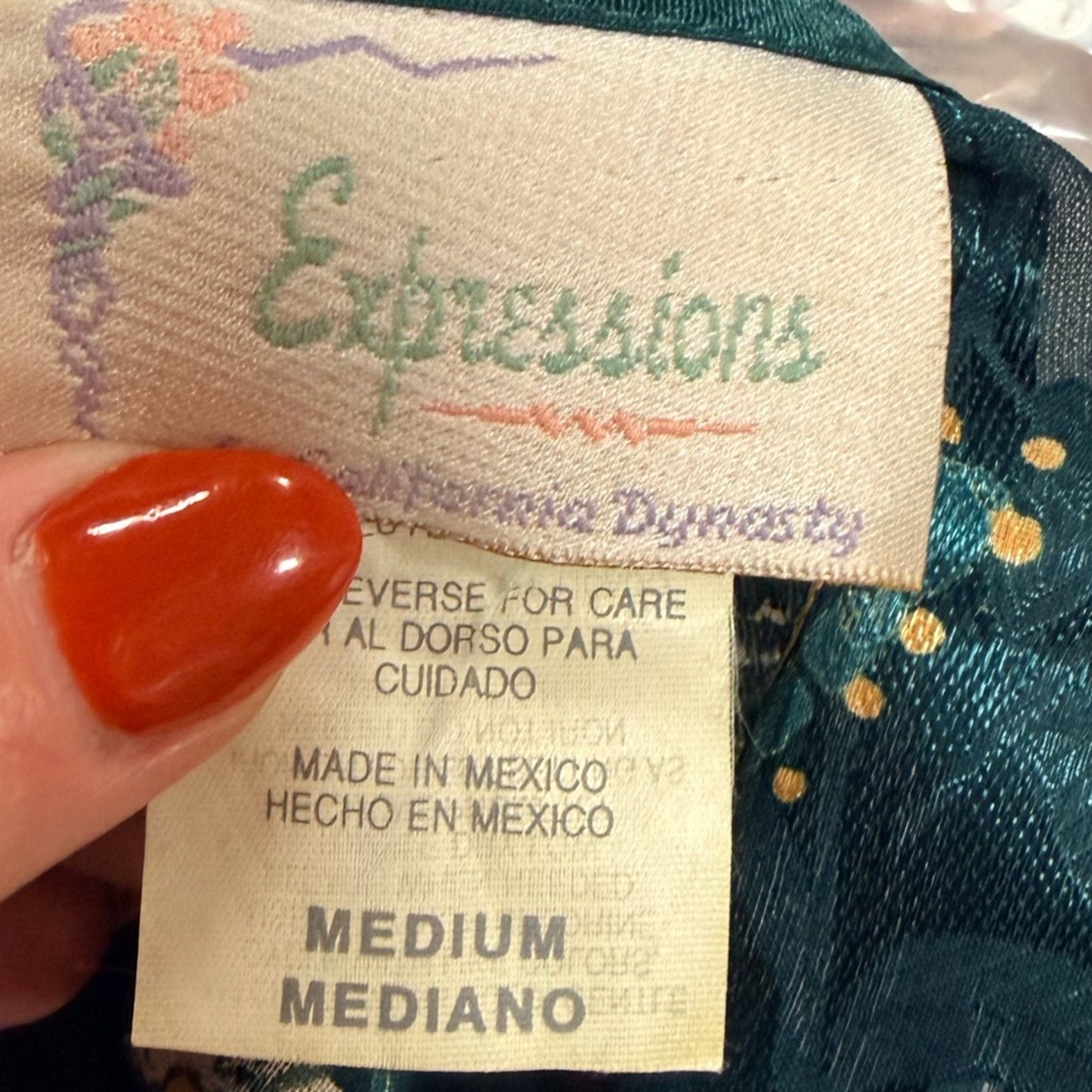 Expressions Emerald and Gold Embroidered Chemise