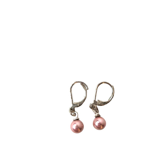 Pink Pearl Like Earrings