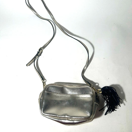 Silver Crossbody Bag with Tassel