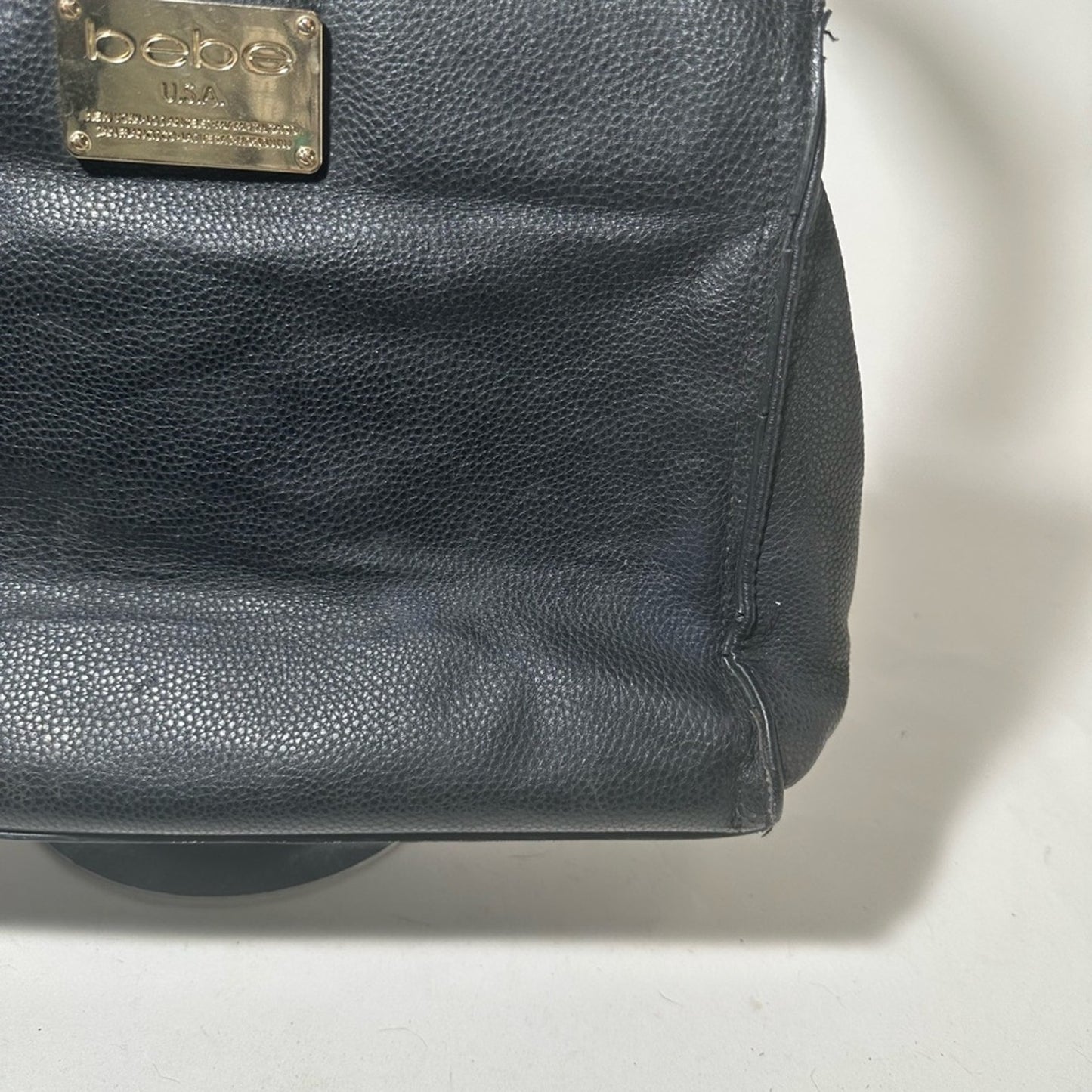 Bebe Black Shoulder Bag with Silver Chain Handles