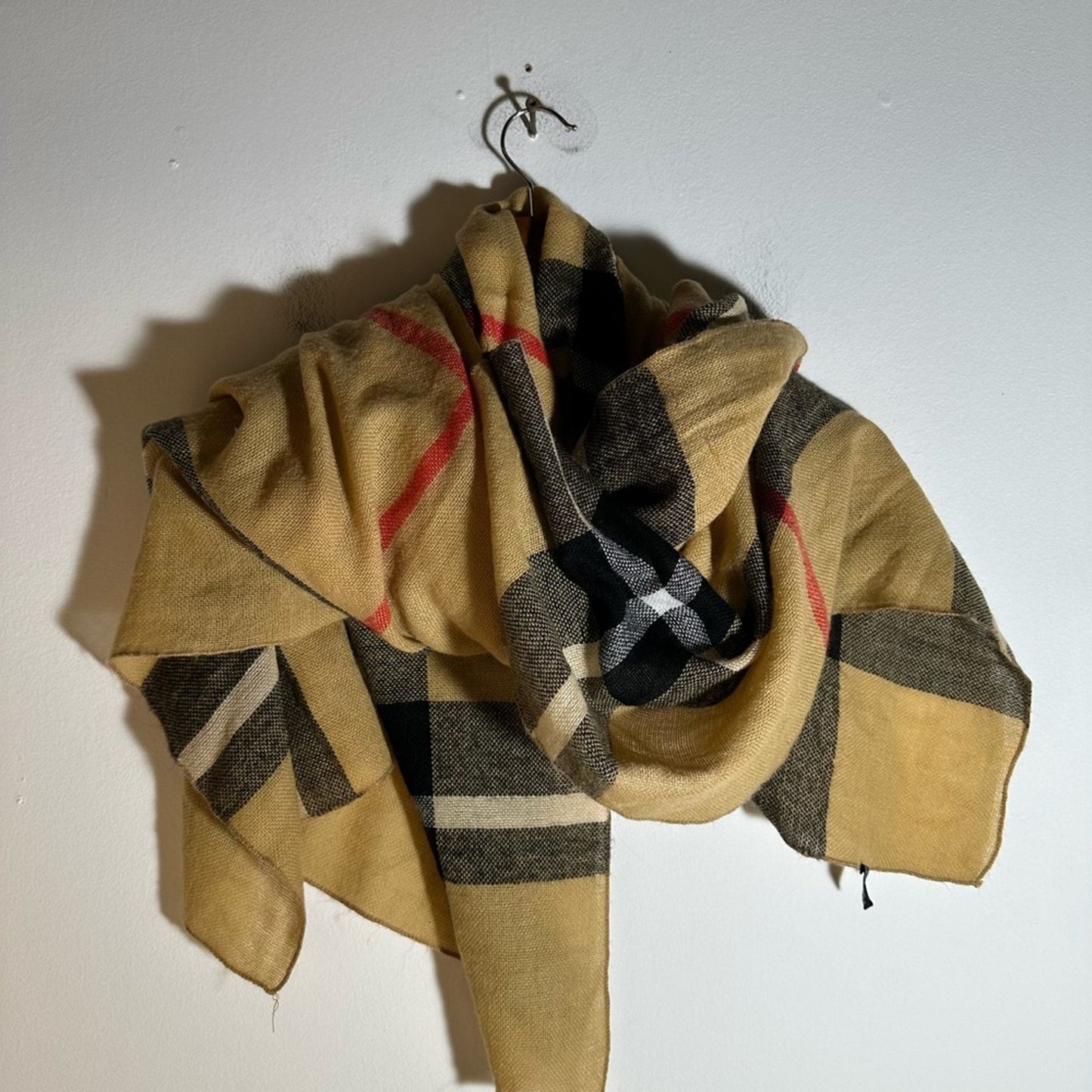 Yellow and Black Plaid Scarf