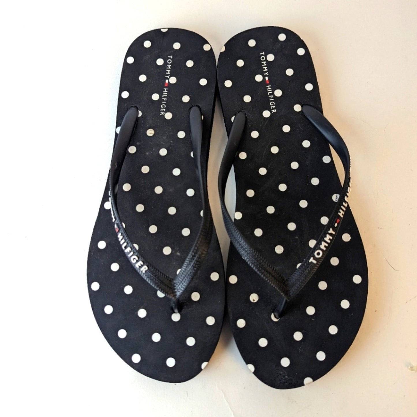 Tommy Hilfiger Polka Dot Flip Flops - 11