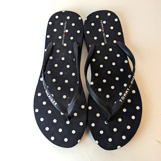 Tommy Hilfiger Polka Dot Flip Flops - 11