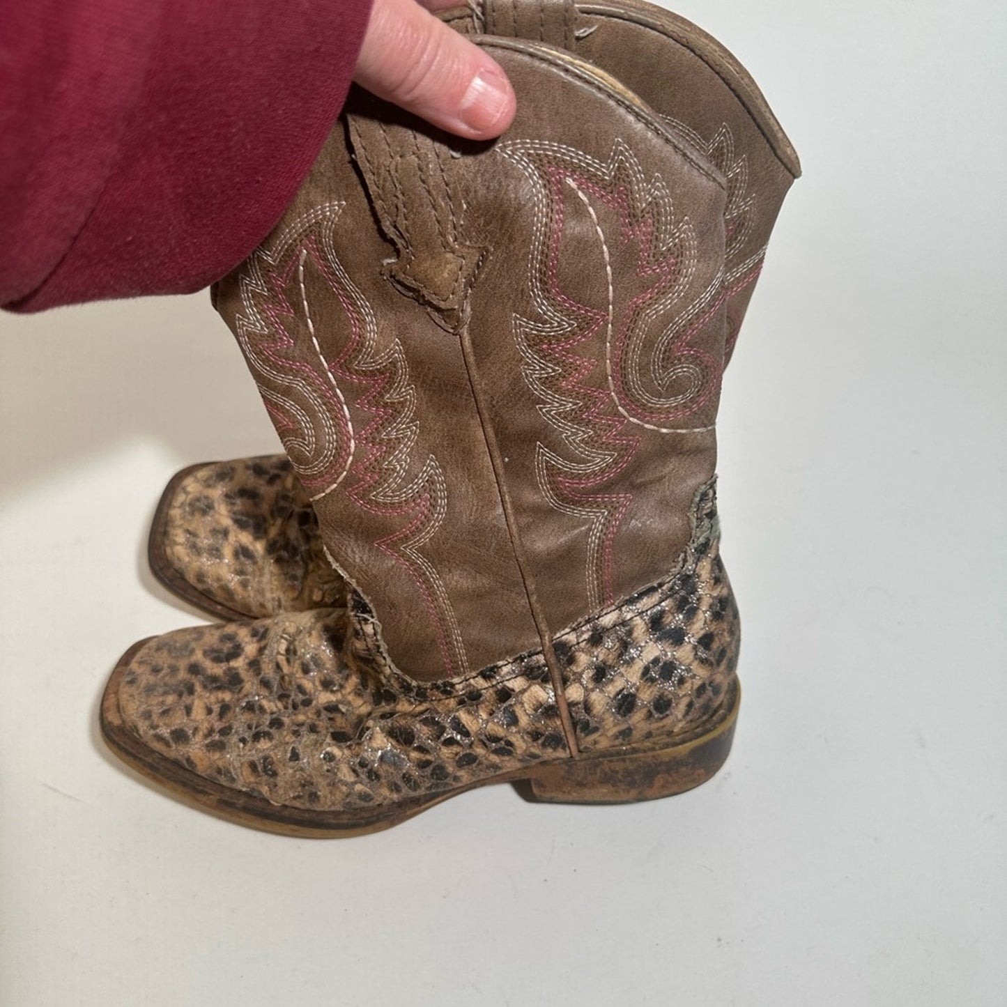 Roper Girls Glitter Leopard Western Boots