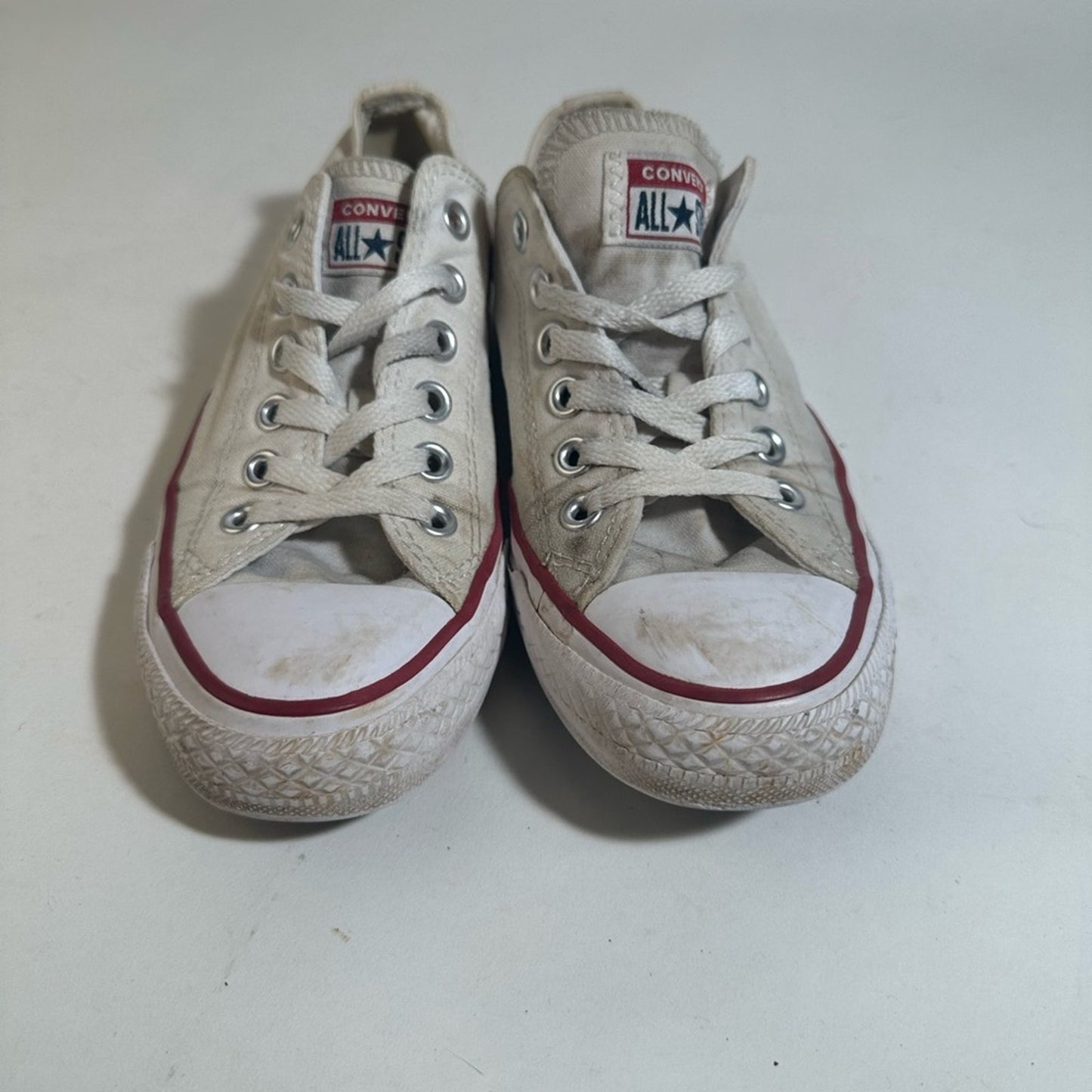 Converse All Star Cream Sneakers with Red Accents