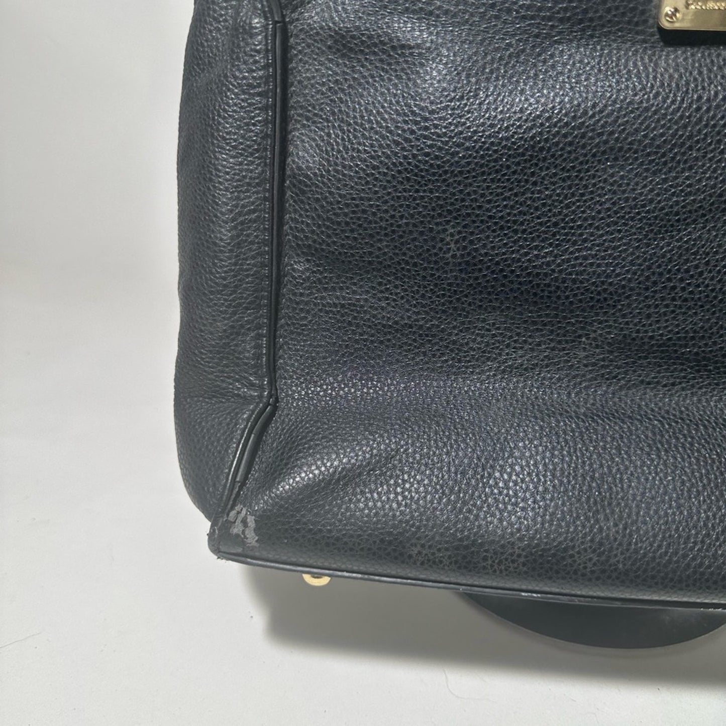 Bebe Black Shoulder Bag with Silver Chain Handles