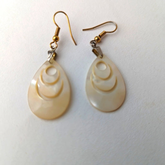 Mother of Pearl Hand Carved Earrings