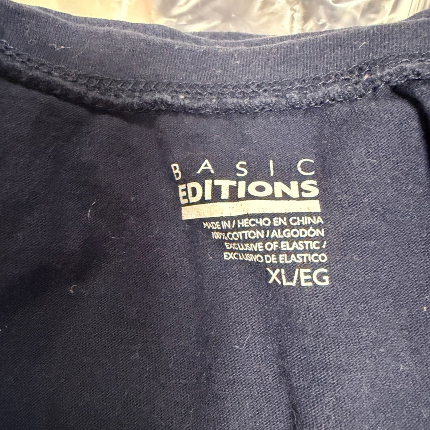 Basic Editions Dark Blue Short Sleeve Top