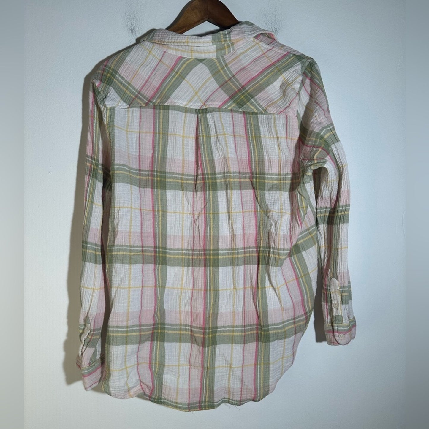 Time and Tru Pink Plaid Top