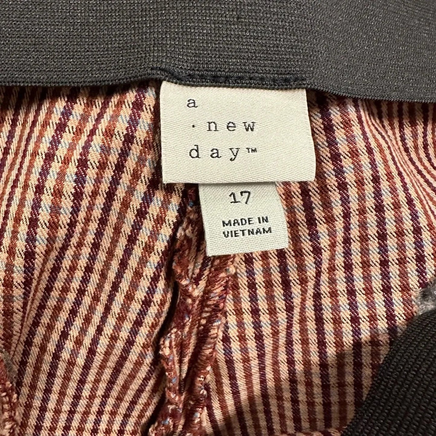 A New Day Brown Plaid Skinny Ankle Pants