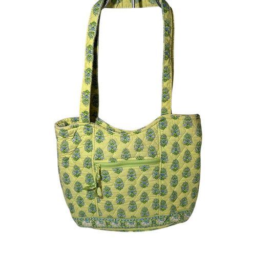 Lime Green Pineapple Patterned Tote Bag with Shoulder Straps