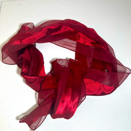 Elegant Red Sheer Scarf