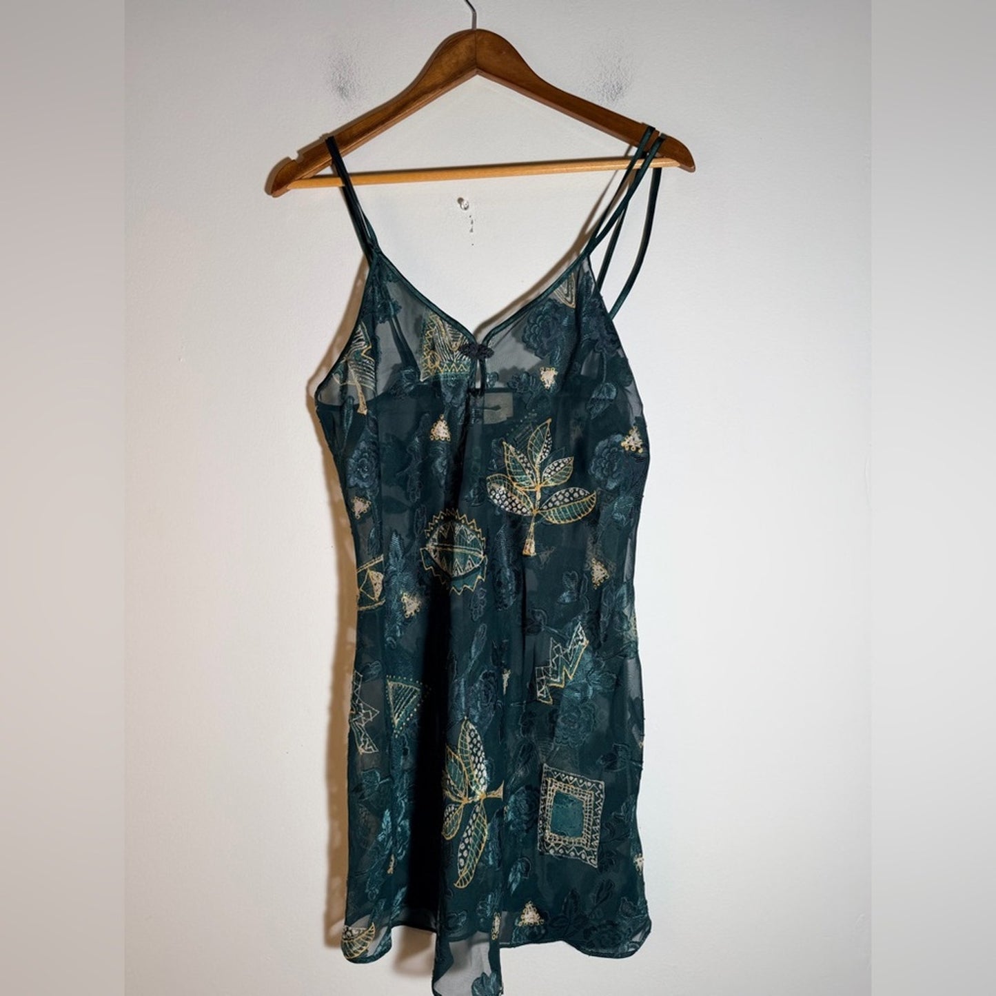 Expressions Emerald and Gold Embroidered Chemise