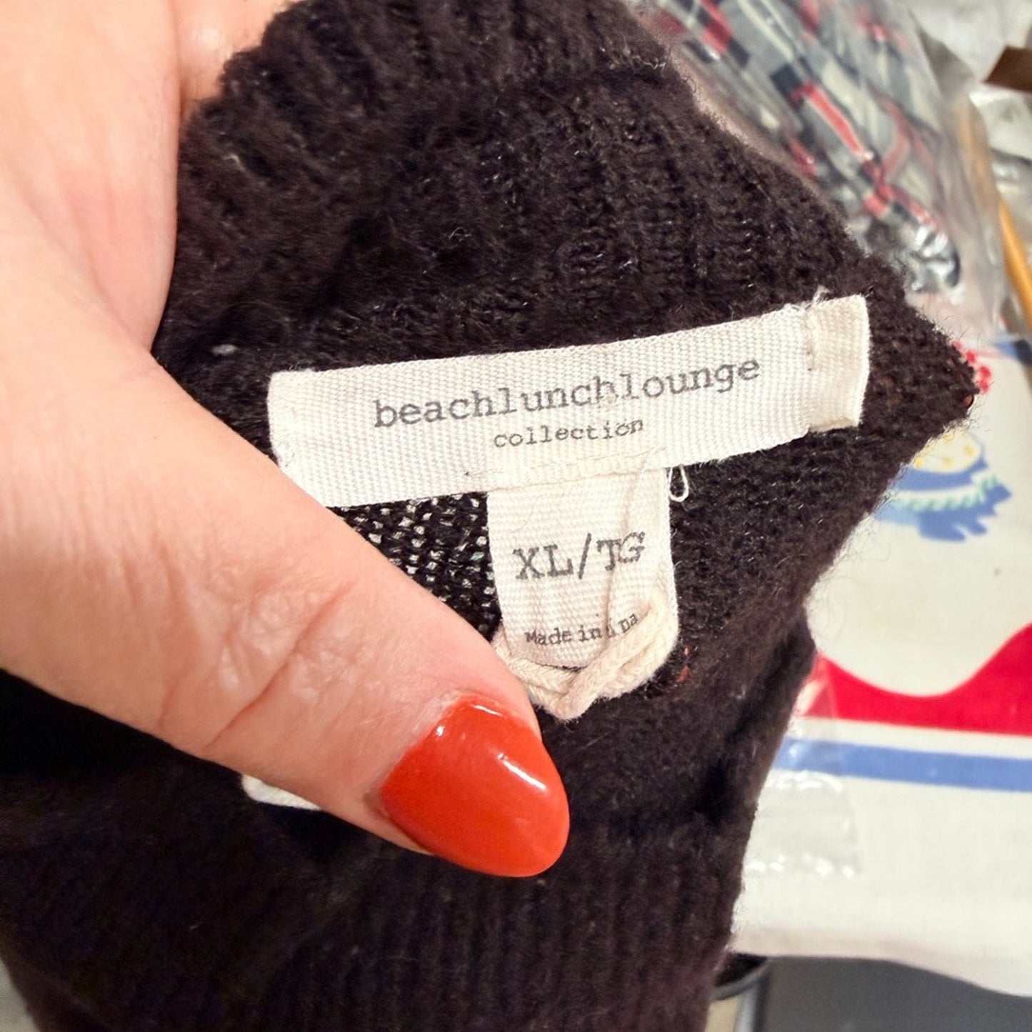 Beachlunchlounge Women's Elegant Dark Brown Striped Sweater