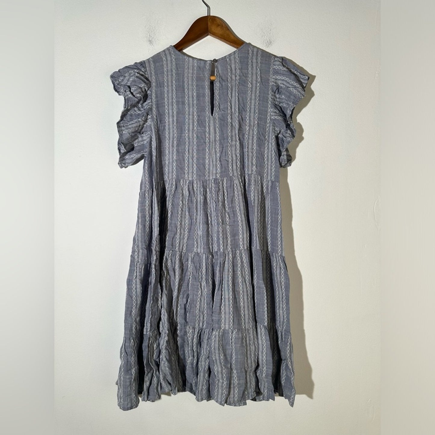 Elan Tiered Blue Grey Dress