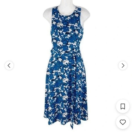 Banana Republic Floral Blue Sleeveless Dress