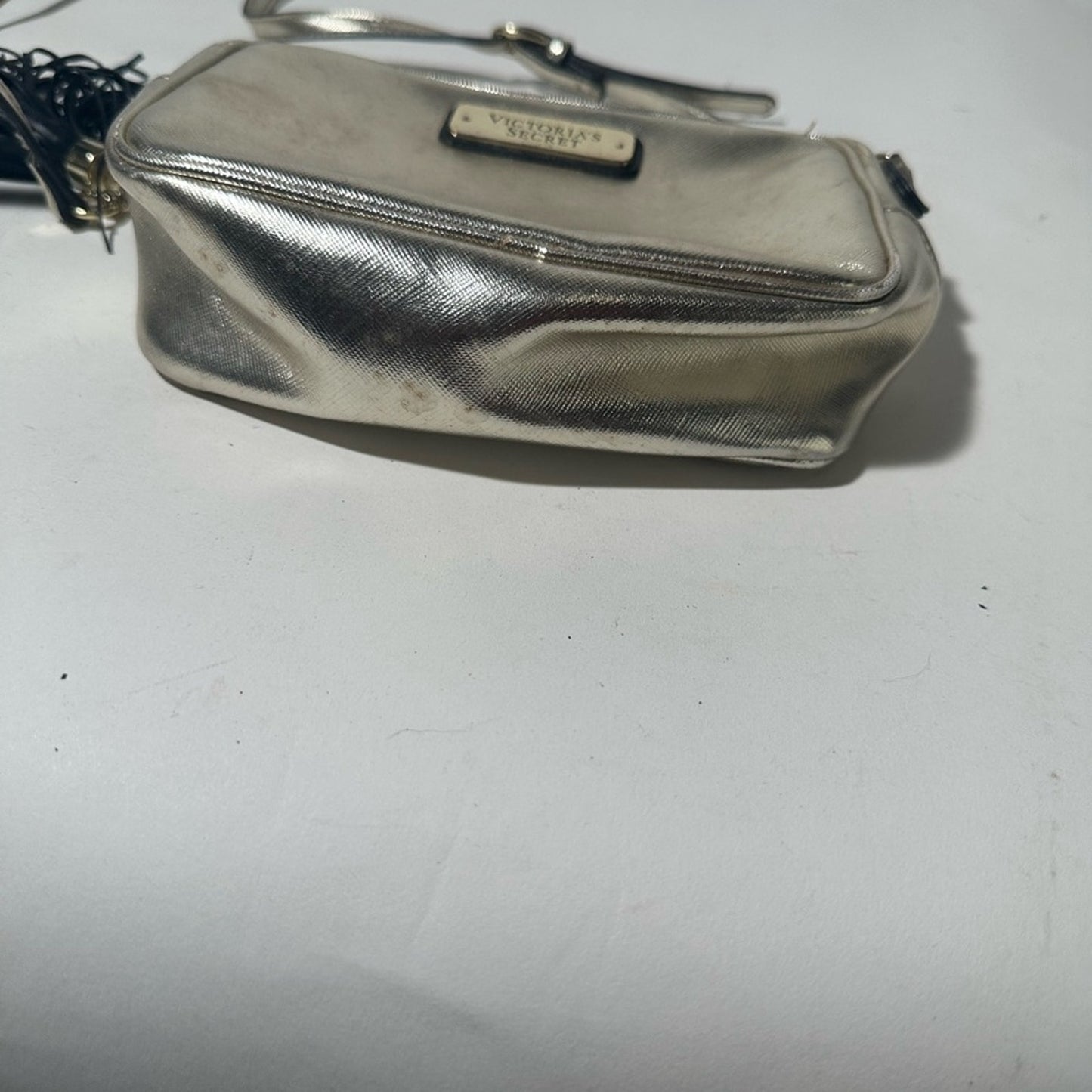 Silver Crossbody Bag with Tassel