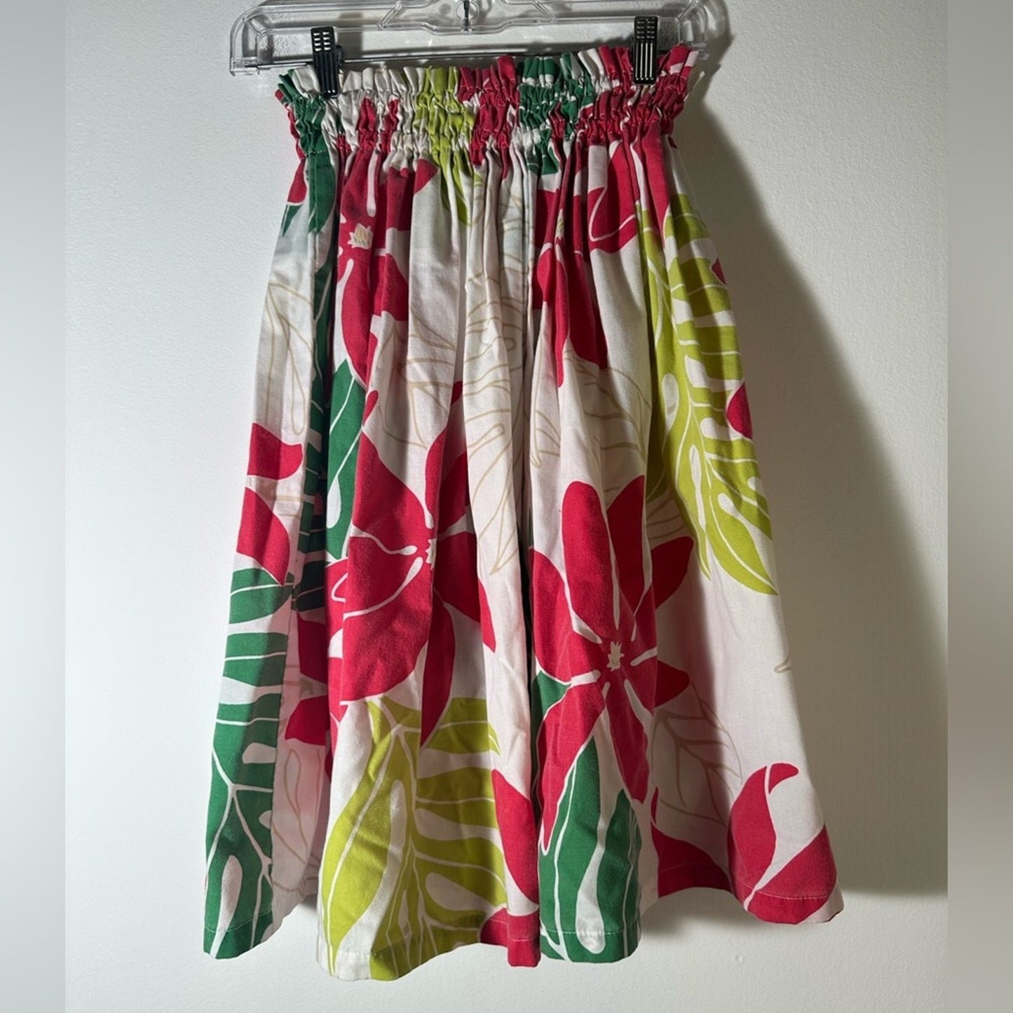 Vintage Hawaiian Floral Red and Green Women's Skirt