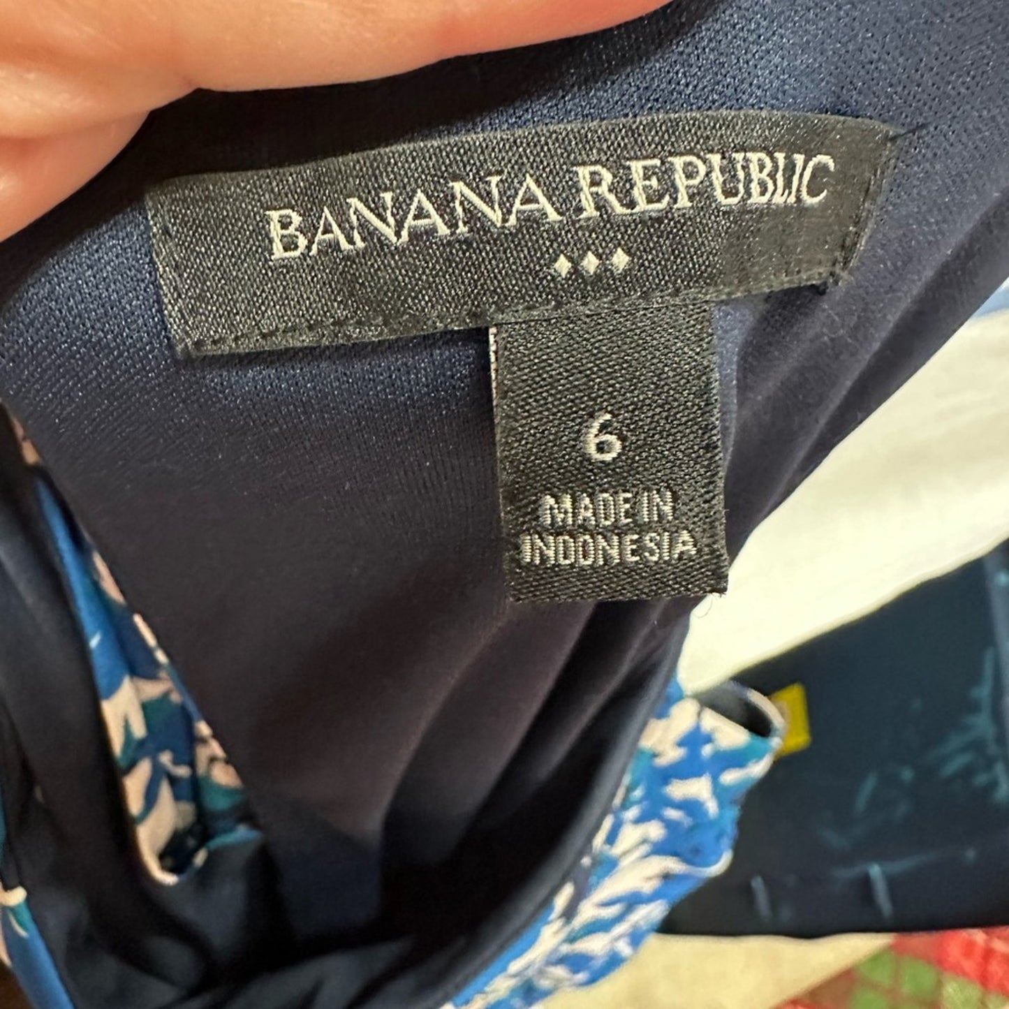 Banana Republic Floral Blue Sleeveless Dress