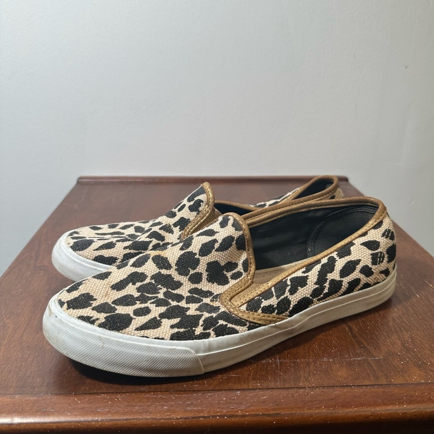 Sperry Leopard Print Slip-On Shoes