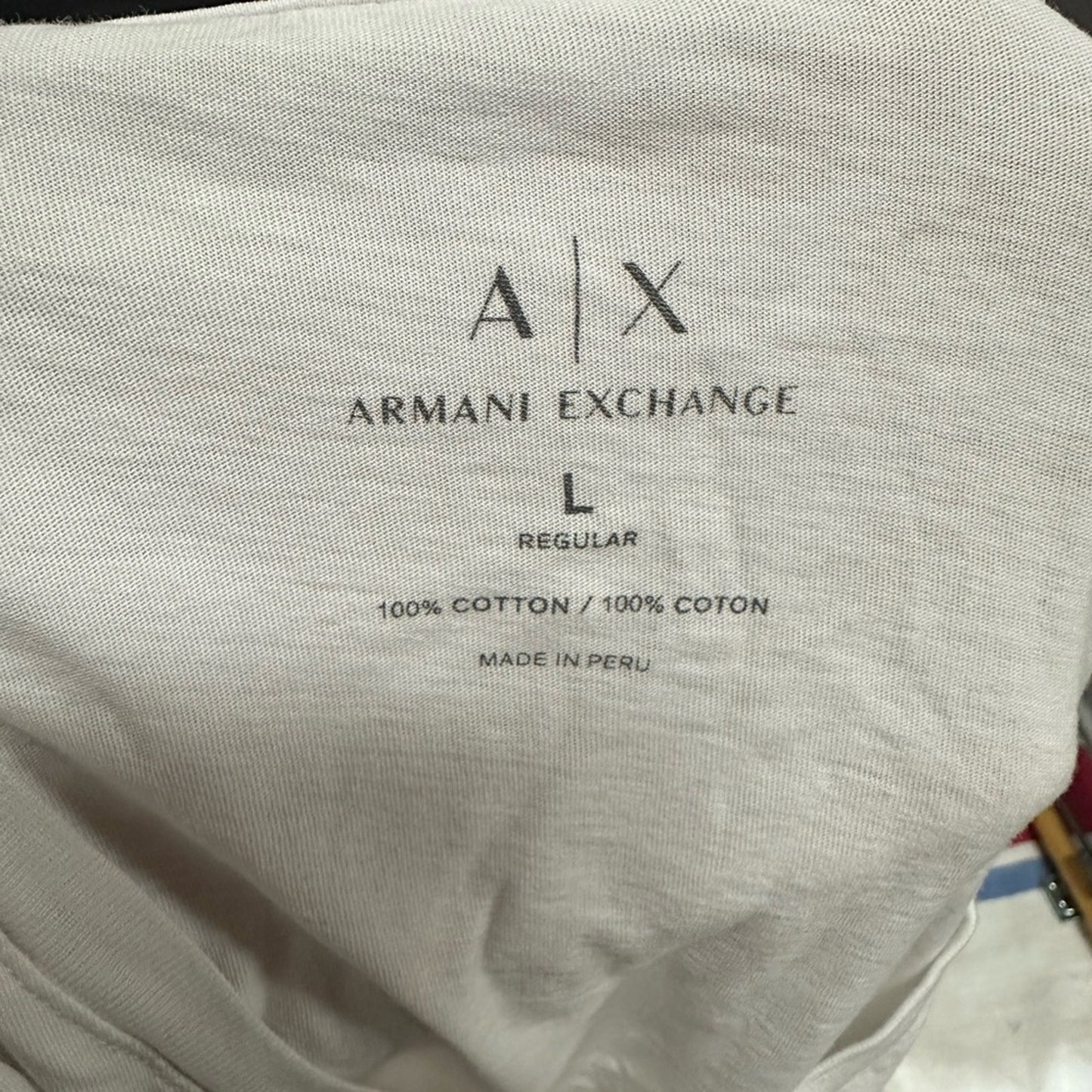 Armani Exchange Men's White V-Neck T-Shirt