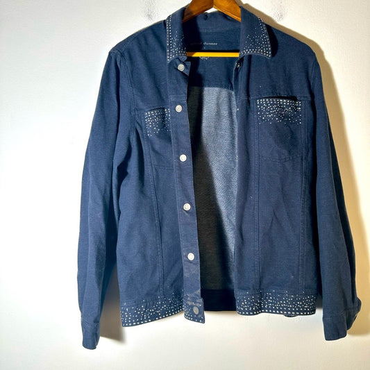 Alfred Dunner Rhinestone  Studded Jean Shirt