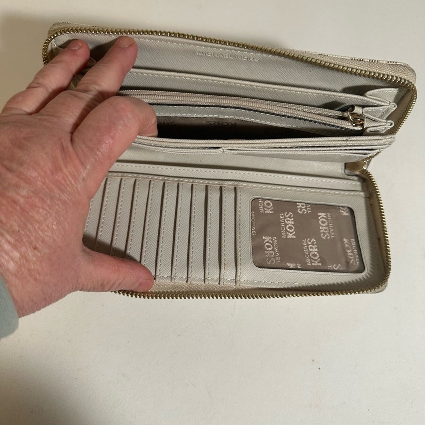 Michael Kors Monogrammed Jet Set Zip Wallet