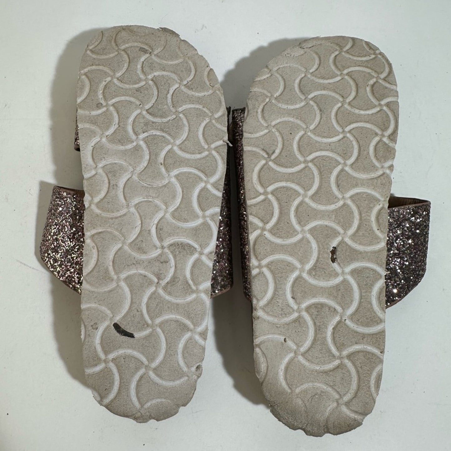 Glitter Rose Gold Buckle Sandals