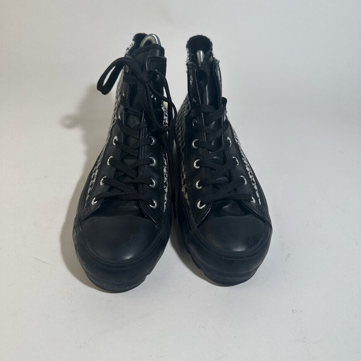 Jessica Carlyle Herringbone High Top Sneakers